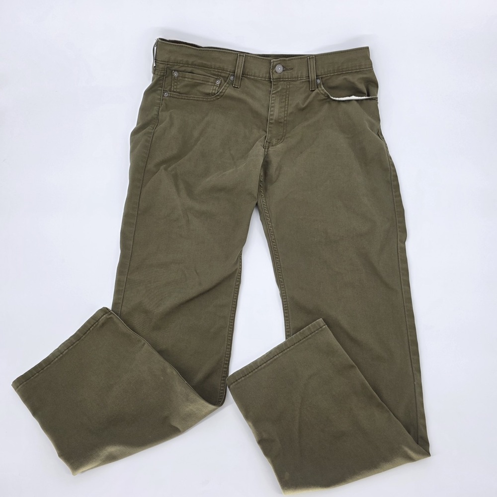 Levi 511 Jeans Mens 36x32 Olive Green Slim Straight All Seasons Tech Denim - Picture 2 of 8